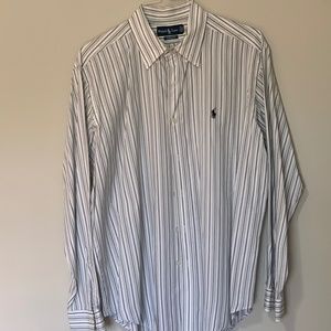 Mens Button Down Polo Dress Shirt